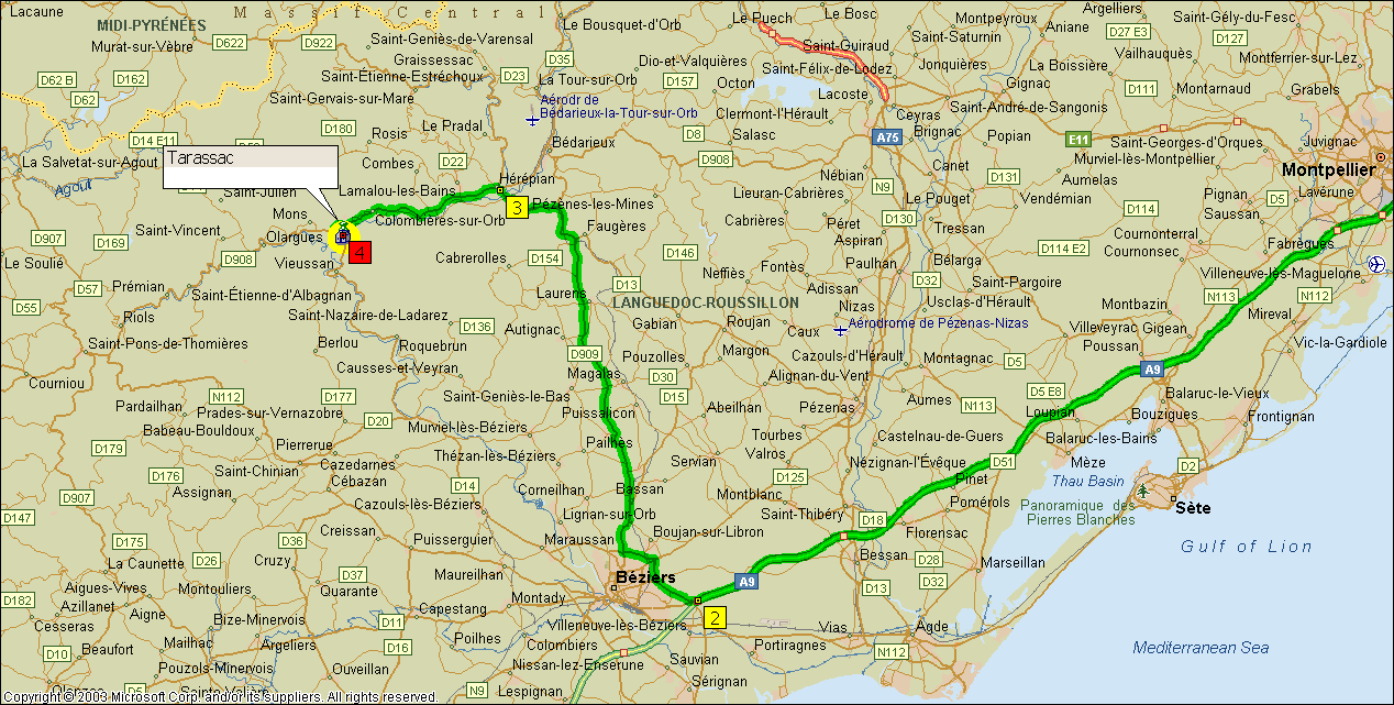 Montpellier -> Tarassac via Herepian